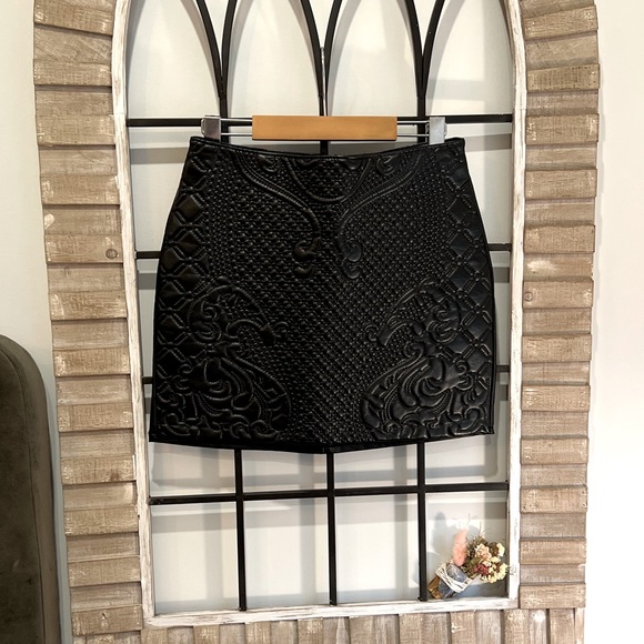 Faux Leather Mini Skirt - Picture 1 of 6